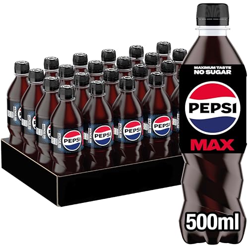 Pepsi Max 500ml Cans - Zero Sugar Soda, 24 Pack