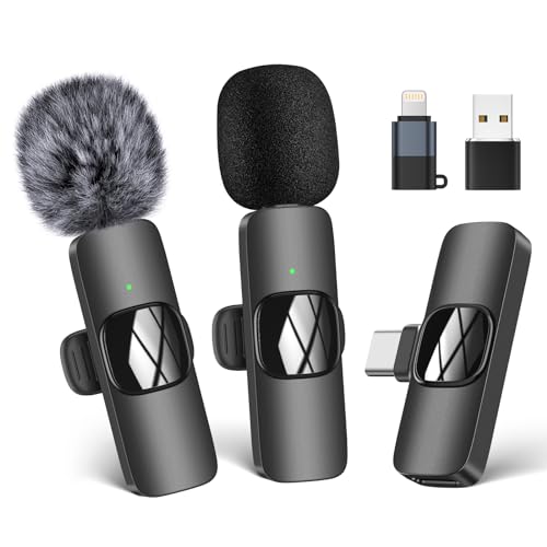 HMKCH Wireless Lavalier Mic for iPhone & Android - Noise Reduction, Crystal Sound - Video Recording, Vlogging