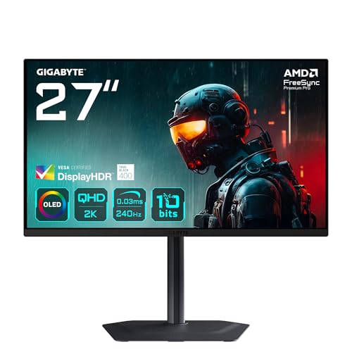 Gigabyte 27" OLED QHD Gaming Monitor - 240Hz, True Black HDR, HDMI 2.1