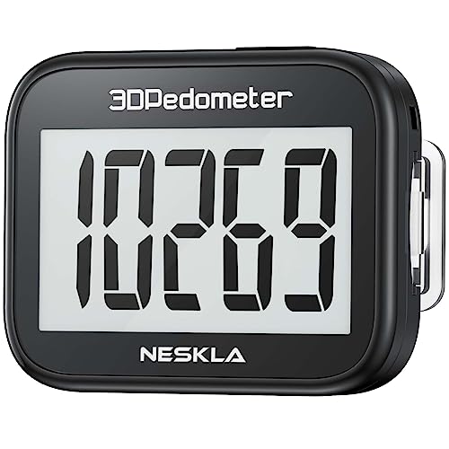 NESKLA 3D Pedometer: Simple Step Counter with Large Display