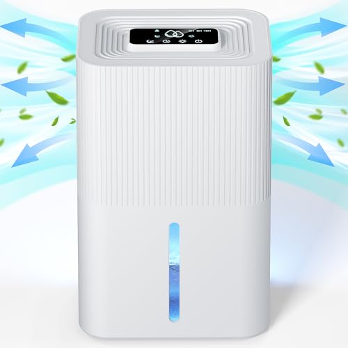Energy Saving 2700ML Dehumidifier for Home with Quiet Operation, Auto Shut-off, LED Lights, Timer - Ideal for Bedroom, Wardrobe, Car, Bathroom - Drying Clothes