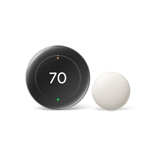 Nest Learning Thermostat 4th Gen with Temperature Sensor - Smart Energy Saver - Works with Alexa & Nest Home App