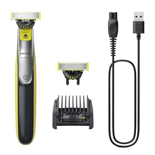 Philips OneBlade 360 Face Beard Trimmer & Shaver with 360 Blade - 5-in-1 Comb - Extra Blade - Authentic Hybrid - Men's Grooming