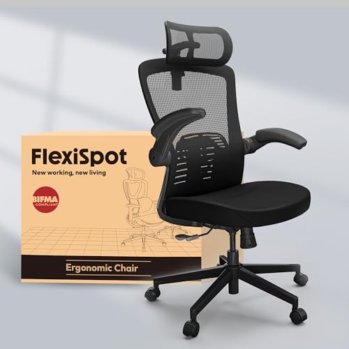 FLEXISPOT OC3 PRO Ergonomic Office Chair with 3D Headrest and Adjustable Backrest, Breathable Mesh Seat - Black