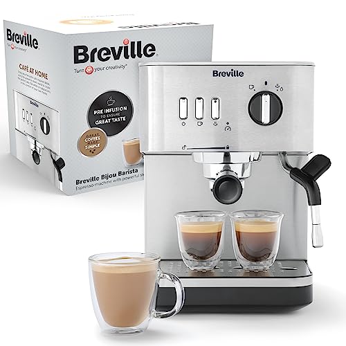 Breville Bijou Espresso Machine | Automatic & Manual | Cappuccino, Latte Maker | 15 Bar Pump | Steam Wand