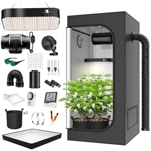 TOPRON 200W LED Grow Tent Kit - Full Spectrum, Dimmable - Ideal for Hydroponics - 80x80x180cm Size