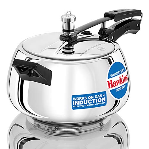 Hawkins Contura 5L Stainless Steel Pressure Cooker for Induction, Handi Cooker