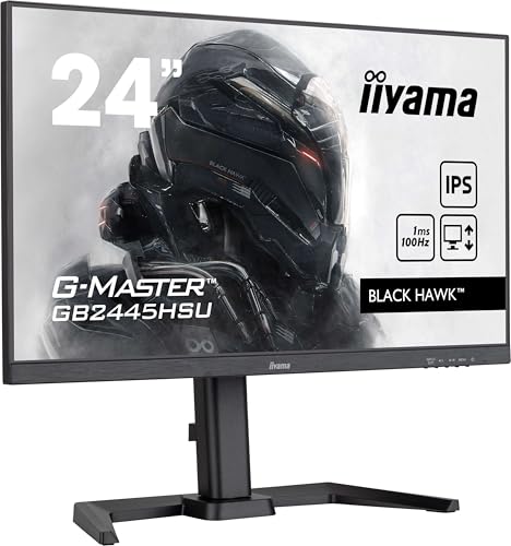 iiyama G-Master Black Hawk 23.8 inch IPS Gaming Monitor HD 100Hz HDMI DP USB - Sync & Height Adjustment