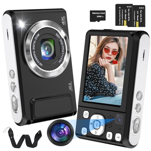 Bofypoo 4K Autofocus Vlogging Camera, 32G Card, 48MP, 16X Zoom
