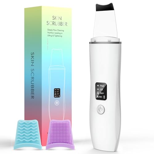 Skin Scrubber Exfoliating Device: Face Cleanser & Blackhead Remover - Pores Cleaning & Wrinkle Remover - 4 Modes - USB Rechargeable