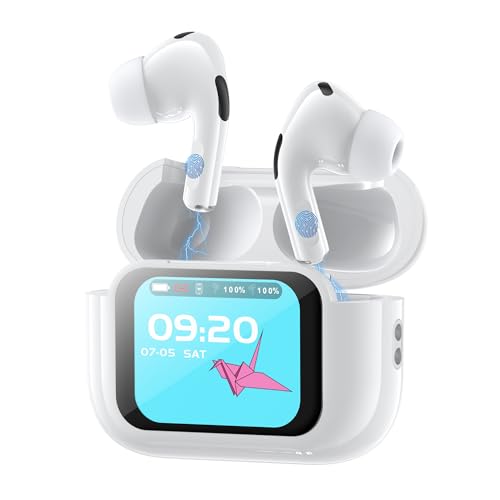 Bluetooth 5.4 Earbuds: Real-Time Translator, 147 Languages, Touch Screen, 4 Modes, ENC Mic, 30H Playtime