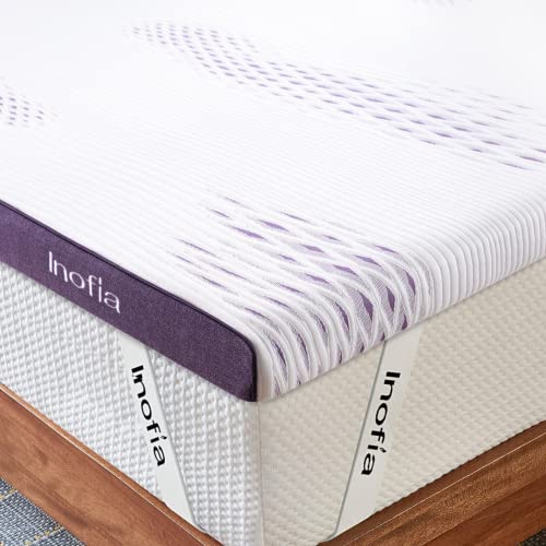 Inofia Sleep Gel Memory Foam Mattress Topper King 8CM - GELEX Bed Topper - Washable Cover - Pressure Relief - Sleep Cooler - Rest Easy