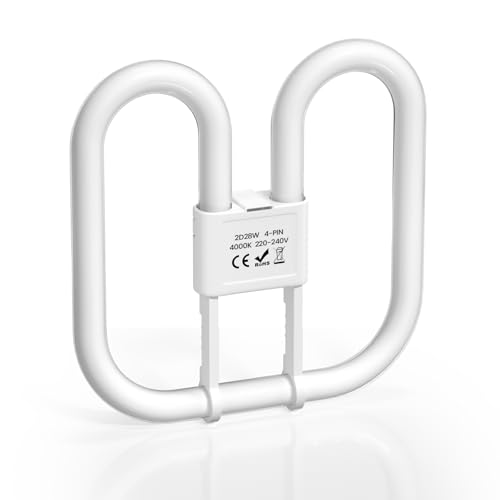 BrightWish 28W CFL Light Bulb 4000K: Energy Saving Ceiling Lamp for Indoor Spaces - Compact Fluorescent Tube