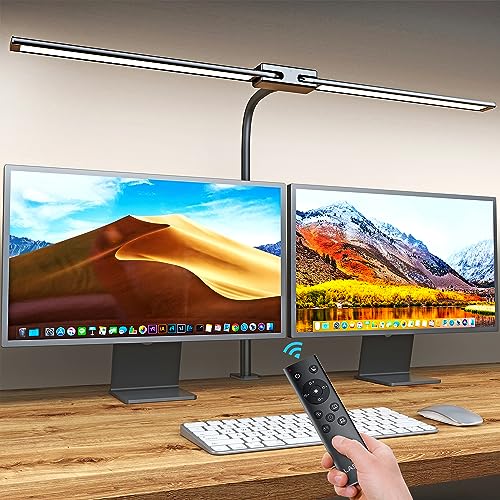 Lastar Architect Desk Lamp: Remote Control, 32.5" Double Head, Timer, 24W Bright Gooseneck for Home Office, Computer Reading