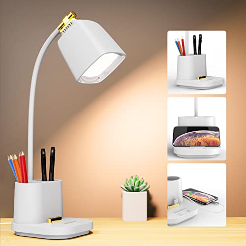 GONDSILY LED Desk Lamp USB Port Touch Control 3 Color Modes, Stepless Dimming, Eye-Caring Table Lamp for Home, Office, Bedroom