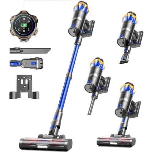 Brand Cordless Vacuum 48000Pa 580W 60Min Touch Screen 1.6L Home Cleaners Self-Standing Anti-Tangle Upright Vacuums for Pet Hair/Carpet