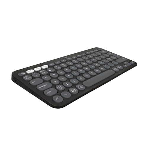 Logitech Pebble Keys 2 K380s Bluetooth Keyboard, Customizable Shortcuts, Slim & Portable, Easy-Switch, for Windows/macOS/iPadOS/Android, UK Layout