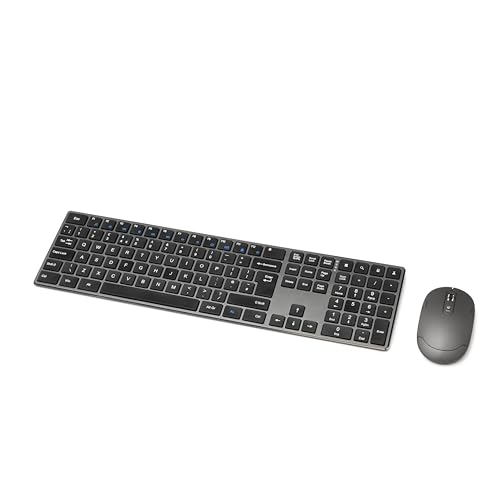 Amazon Basics Wireless Mouse & Ultra Slim Keyboard Set - Quiet, Full Size, Number Pad - Black