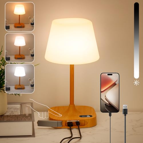 Portable Rechargeable Bedside Lamp, Dimmable LED Night Light with USB Charging - Ideal for Bedroom, Bathroom, Camping