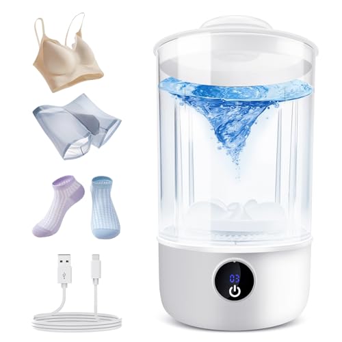 Portable Mini Washer | Rechargeable 1L | Deep Clean Socks, Baby Clothes | Lightweight, Compact | For Apartment, Dorm, Travel