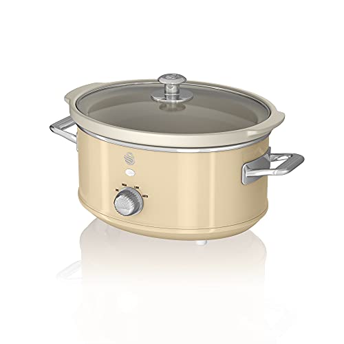 Swan Retro Slow Cooker 3 Temperature Settings 3.5L Keep Warm