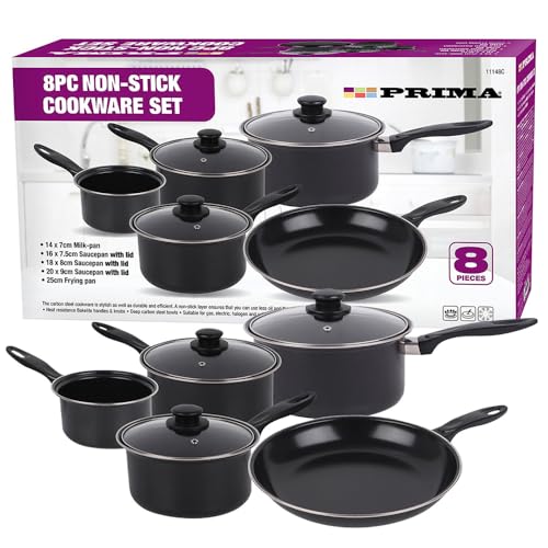 Cookware Set: Non-Stick Pans with Lids & Bakelite Handle