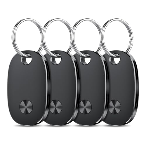 Air Tracker Tags 4 Pack - Bluetooth Finder for Apple Find My APP - Keys & Item Locator for Luggage, Backpack - Replaceable Battery - Waterproof Tag