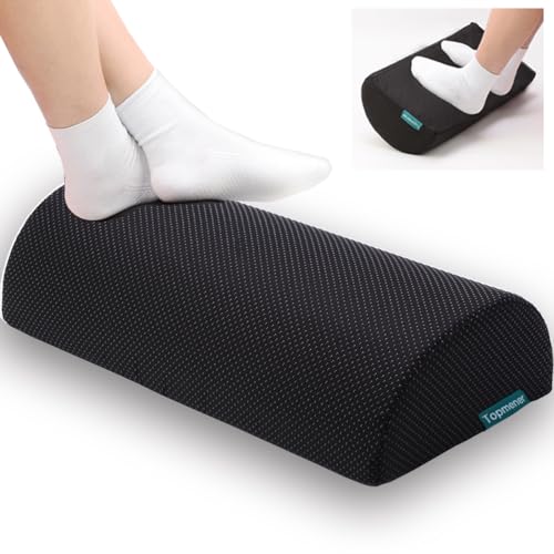 Topmener Ergonomic Foot Rest Cushion with Massage Dots - Washable Cover, Portable Handle - Relieve Leg, Knee, Back