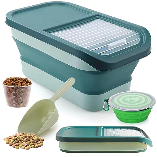 Wuciray Pet Food Storage Container: Airtight Bin for Dry Food, 5-10KG, Wheels