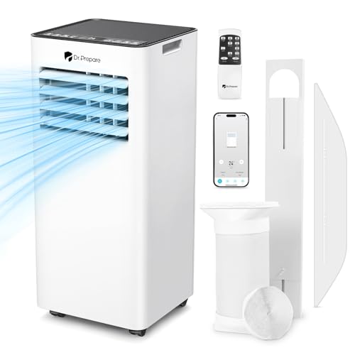 DR.PREPARE 9000 BTU Portable Air Conditioner with WiFi, Dehumidifier & Cooling Fan - 2 Speeds, Sleep Mode, Child Lock