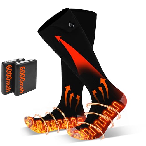 WarmFeet Electric Heated Socks | 360° Toe Heating, 4 Heat Settings | Rechargeable Battery | Outdoor Skiing, Camping, Hiking