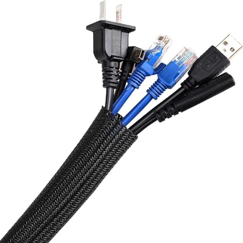 3M Cable Management Sleeve 12-20mm, Braided Protector for Organizing Wires