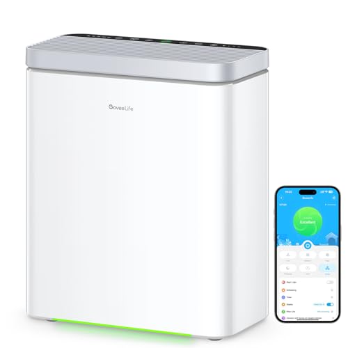 GoveeLife Smart Air Purifier: Large Room Allergy Relief, PM2.5 Monitor, HEPA Filter, App & Alexa Control