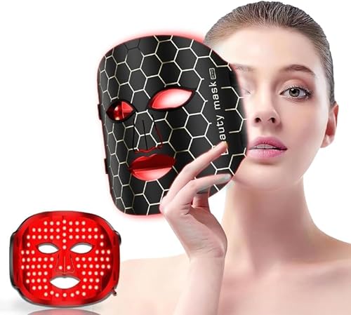 LED Light Therapy Facial Mask - Reusable with 3 Light Modes for Anti-Aging & Hydration, Remote Control, Eye Protection