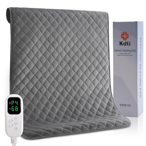 Kdti Back Pain Relief Heating Pad, 24x32 inch Electric Heat - Neck, Shoulder, Abdomen - Washable, Auto Shut-Off