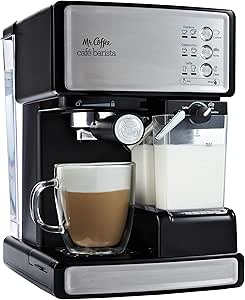 Mr. Coffee Espresso Machine: Stainless Steel, Milk Frother, 15-Bar Pump - Ideal for Home Baristas
