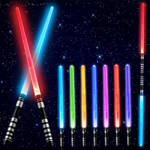 Star Wars 2 Pack Light Up Saber with Sound, 7 Colors, Retractable Sword - Ideal for Halloween & Xmas Parties