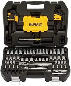DEWALT Mechanics Tools Kit, Socket Set, 108-Piece, SAE, 1/4" & 3/8