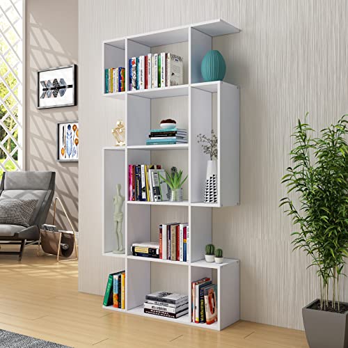 Modern 5-Tier Bookshelf Storage Stand for Home Office, White