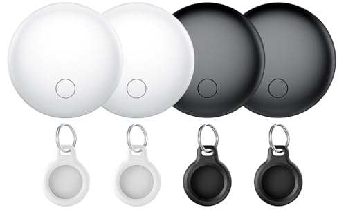 Air Tracker Tag 4 Pack - Item Finder for Keys, Bags, Wallets - Loud 100dB Beep - Worldwide Tracking - IP67 Waterproof
