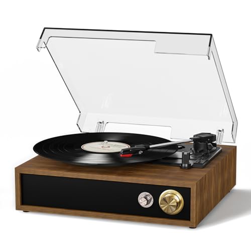 FYDEE Record Player: Bluetooth, Stereo Speakers, 3 LP Sizes