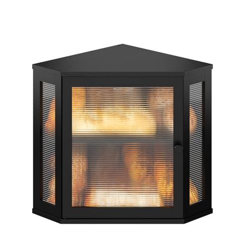 Wieghda Farmhouse Acrylic Bread Box with Wavy Door Panel - White, Large Food Storage Container for Kitchen Counter