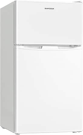 BANGSON Mini Fridge 2 Door with Freezer, Bedroom Refrigerator, 3.2 CU.FT