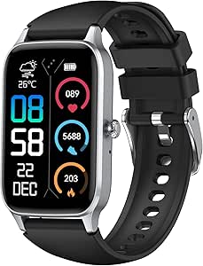 ChronArk Fitness Tracker Smart Watch - Silverblack 97-inch