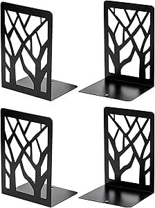 MaxGear Tree Design Bookends - Non-Skid Holder for Books/CDs