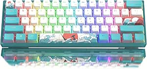 Womier WK61 V2 60% RGB Mechanical Gaming Keyboard, Hot-Swappable, Linear Red Switch, PBT Keycaps