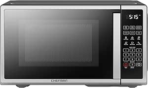 Chefman Microwave Oven 1.1 Cu. Ft. Stainless Steel - 1000W, 6 Auto Menus, 10 Power Levels, Eco Mode, Memory - Easy Clean