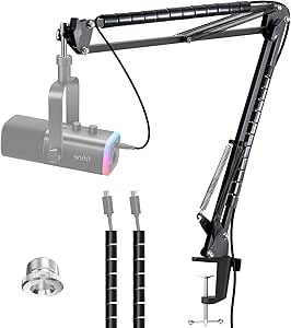 YOUSHARES Boom Arm for Fifine Dynamic Microphone - Adjustable Mic Stand for Gaming Podcast Recording PC Mic