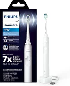 Philips Sonicare Electric Toothbrush: Pressure Sensor, 2 Intensity Settings, SmarTimer, QuadPacer - 14-Day Battery Life - White