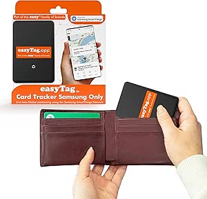 easyTag Card Tracker - Slim Global Tracking Smart Tag for Samsung Wallets, Bags, Luggage - Rechargeable, SmartThings App